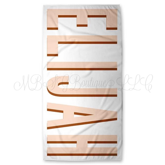 Personalized Shadow Block Name Towel