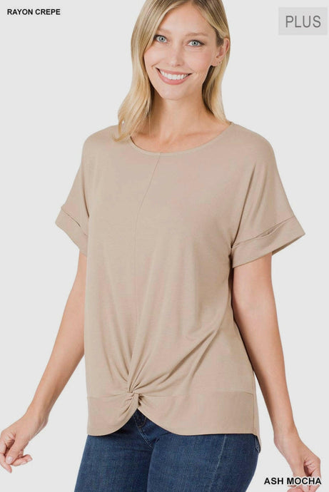 Rayon Span Crepe
Knot-Front Top