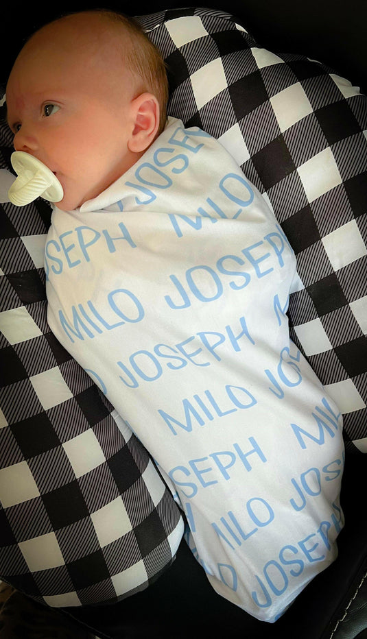 Personalized Colored Name Swaddle Blanket