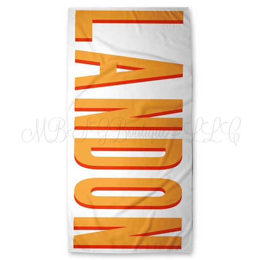 Personalized Shadow Block Name Towel