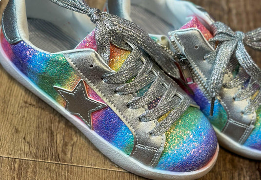 Rainbow glitter shoes