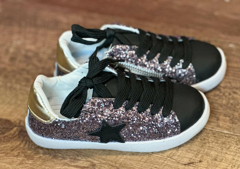 Load image into Gallery viewer, Dark Star Glitter Sneakers
