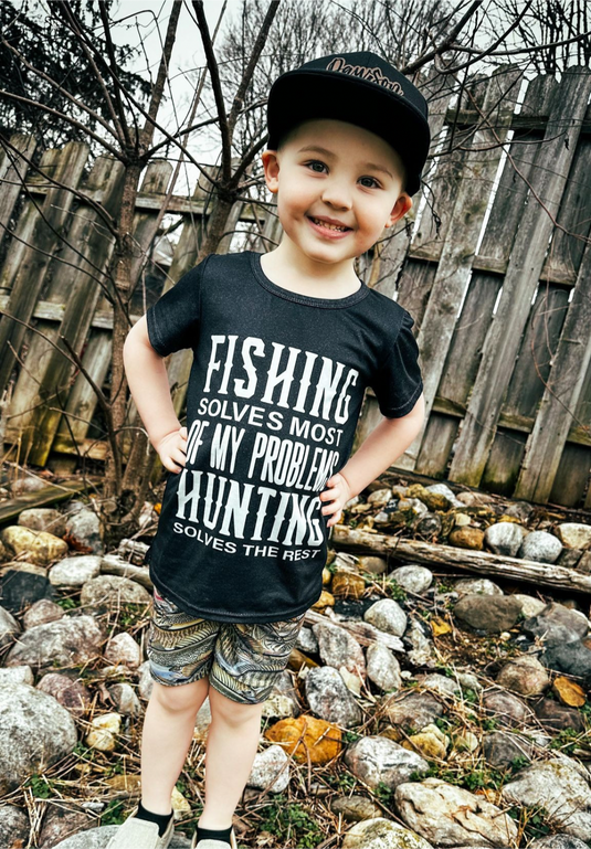 Fishing camo shorts set