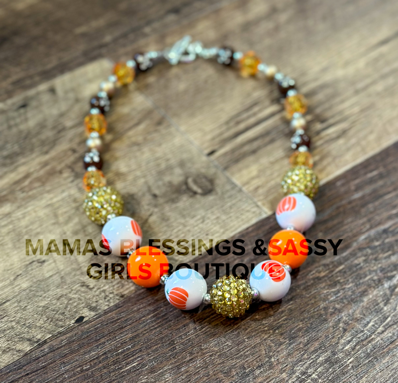 Load image into Gallery viewer, Gold and Pumpkins Necklace
