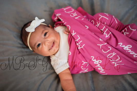 Font Duo Personalized Swaddles