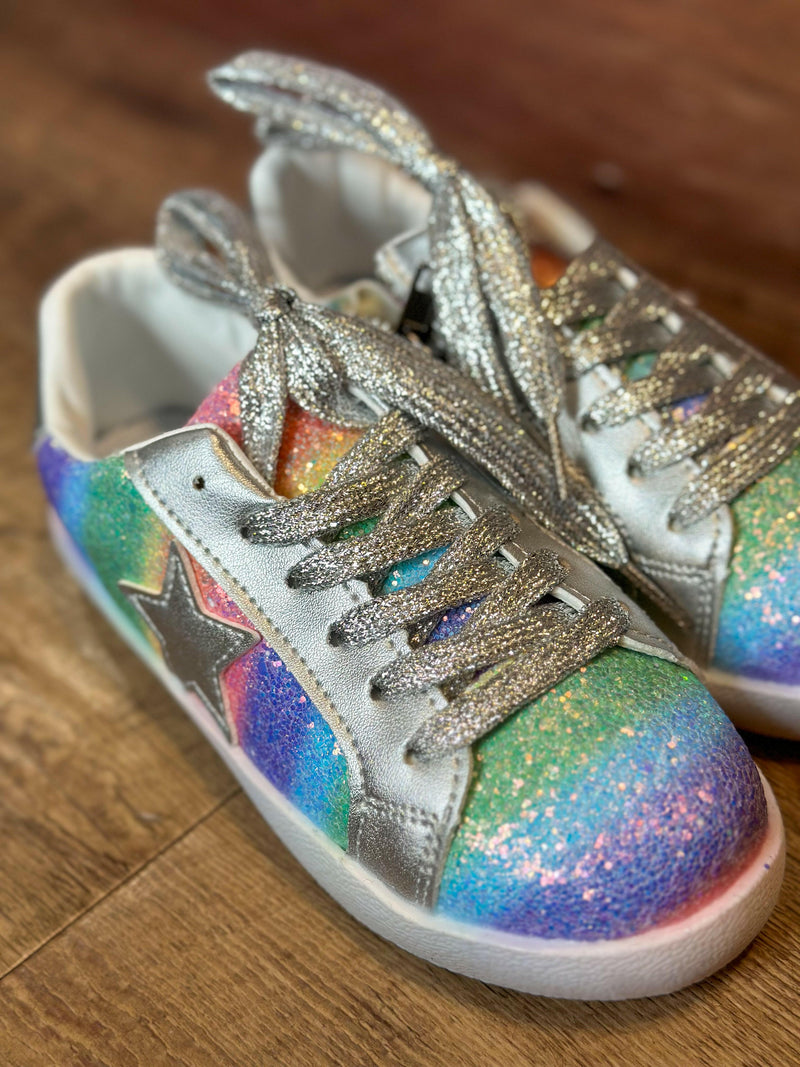 Load image into Gallery viewer, Rainbow glitter shoes
