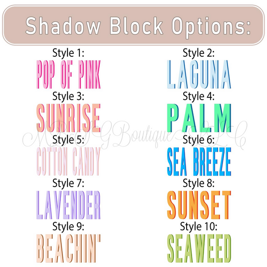 Personalized Shadow Block Name Towel