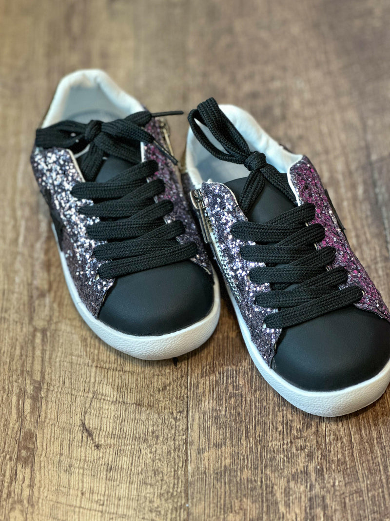 Load image into Gallery viewer, Dark Star Glitter Sneakers
