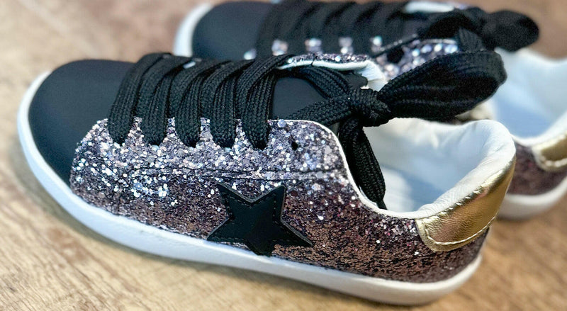 Load image into Gallery viewer, Dark Star Glitter Sneakers
