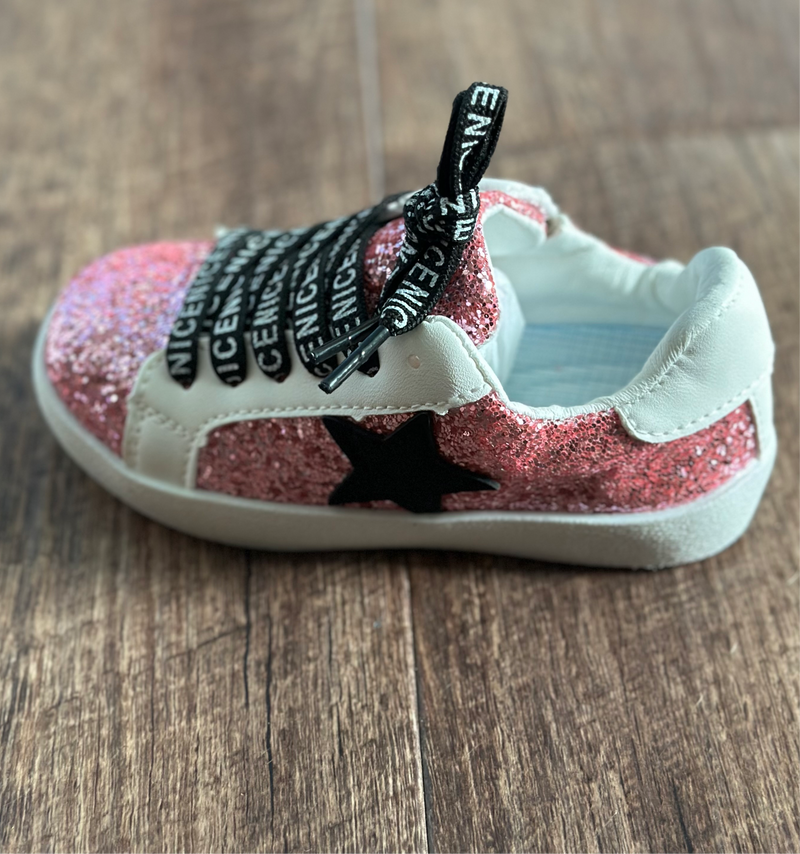 Load image into Gallery viewer, Hot Pink Glitter Sneakers
