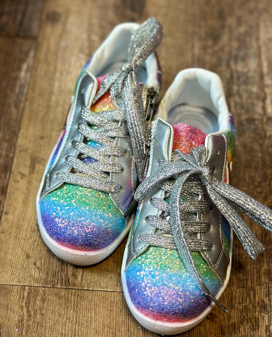 Rainbow glitter shoes