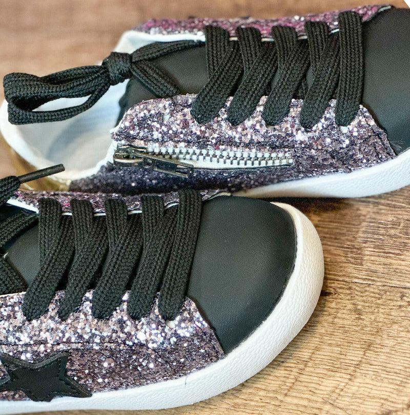 Load image into Gallery viewer, Dark Star Glitter Sneakers
