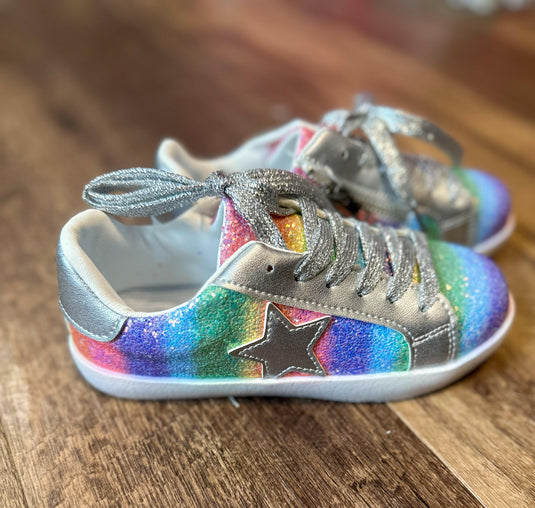 Rainbow glitter shoes