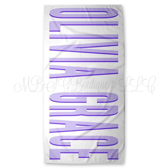 Personalized Shadow Block Name Towel