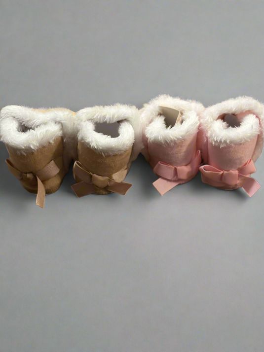 Faux Fleece & Fur Infant Shoes