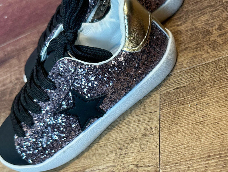 Load image into Gallery viewer, Dark Star Glitter Sneakers
