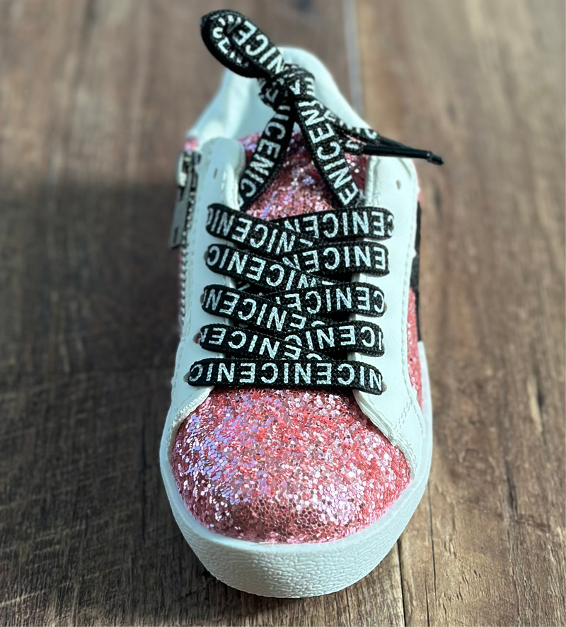 Load image into Gallery viewer, Hot Pink Glitter Sneakers
