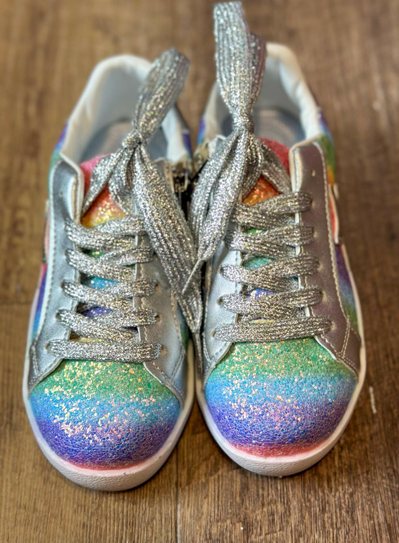 Load image into Gallery viewer, Rainbow glitter shoes
