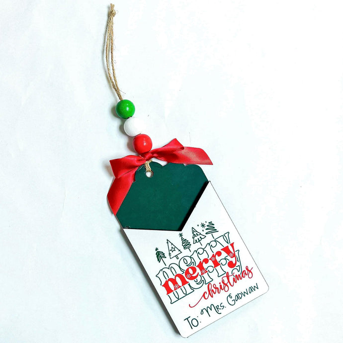 Merry Merry Merry Christmas Personalized Gift Card hold & Ornament