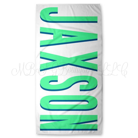 Personalized Shadow Block Name Towel