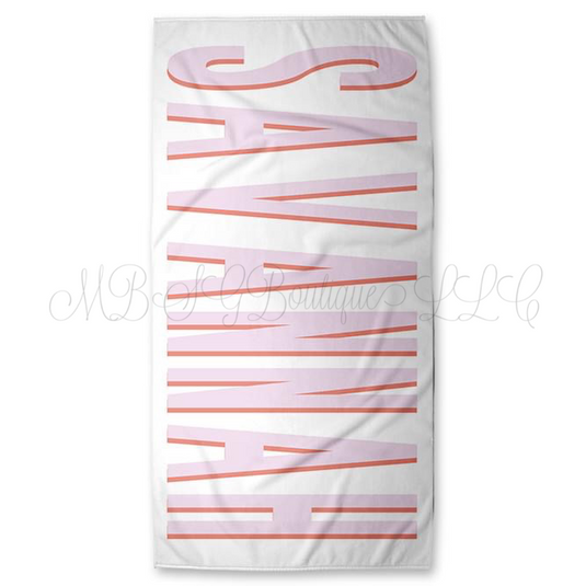 Personalized Shadow Block Name Towel