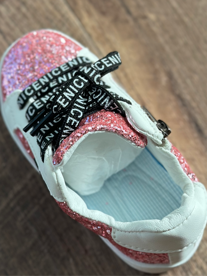 Load image into Gallery viewer, Hot Pink Glitter Sneakers
