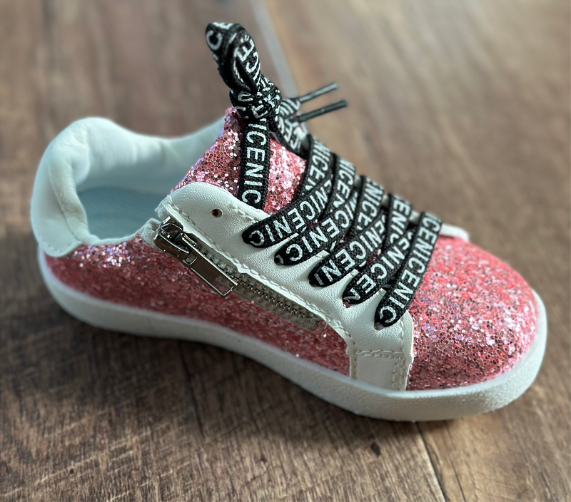 Load image into Gallery viewer, Hot Pink Glitter Sneakers
