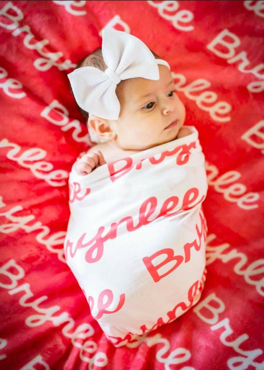 Personalized Colored Name Swaddle Blanket