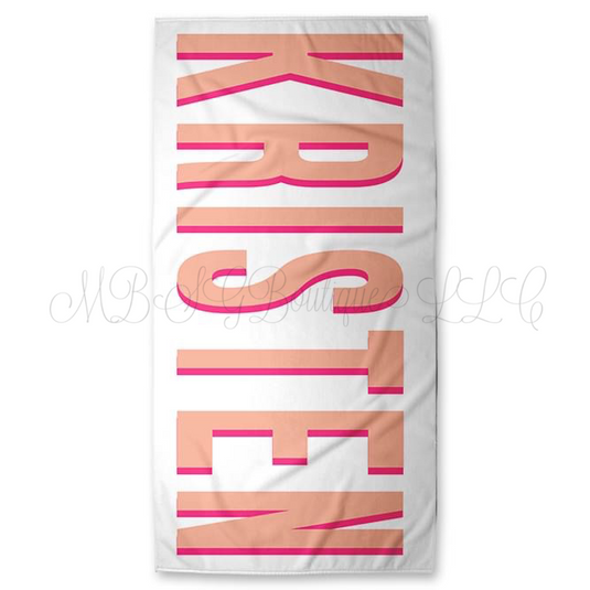 Personalized Shadow Block Name Towel