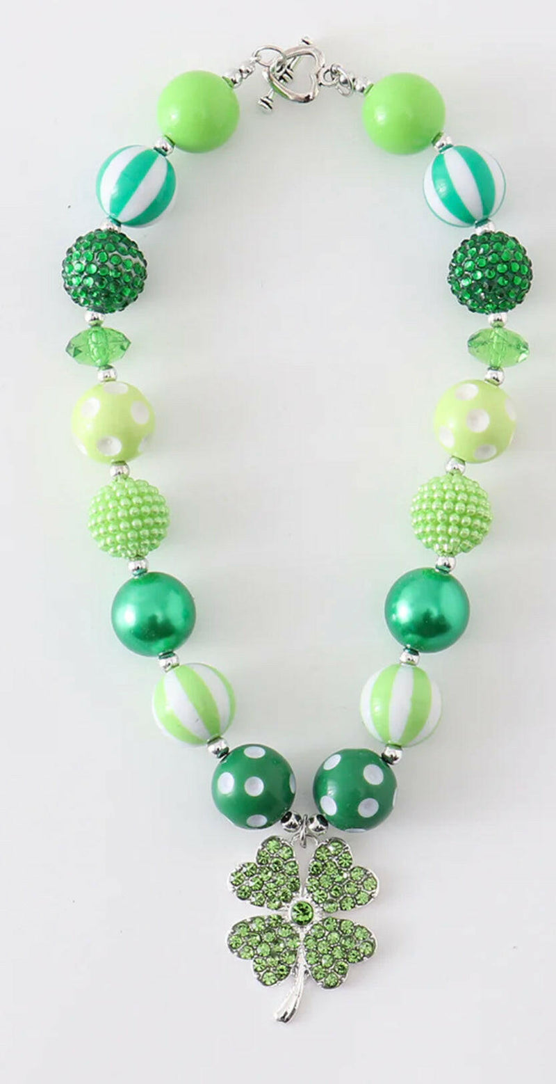 Load image into Gallery viewer, St. Patrick’s Day Bubblegum Chunky Necklace
