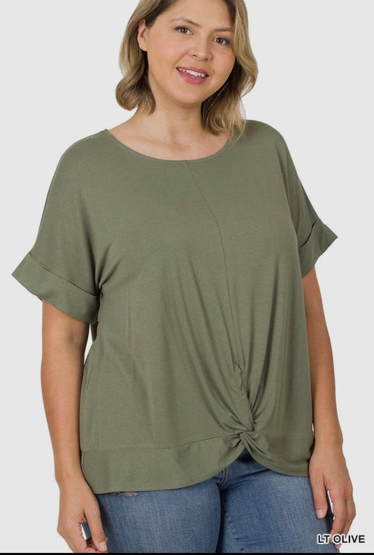 Rayon Span Crepe
Knot-Front Top