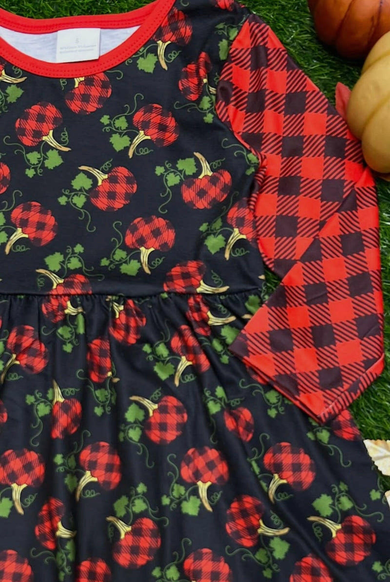 Load image into Gallery viewer, Plaid Pumpkin Dress
