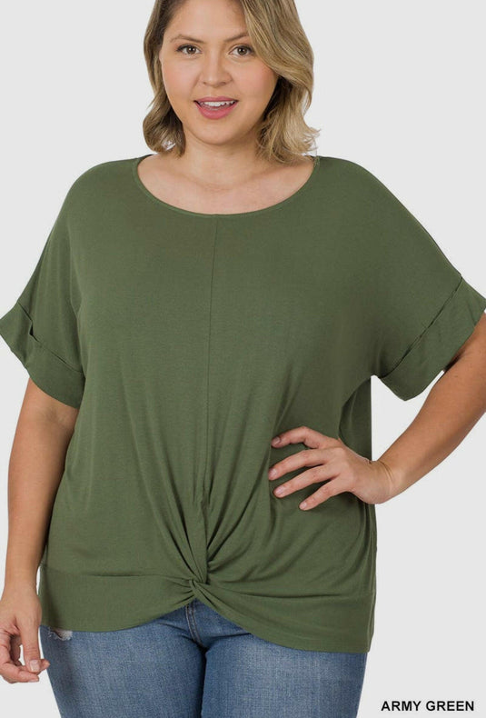 Rayon Span Crepe
Knot-Front Top