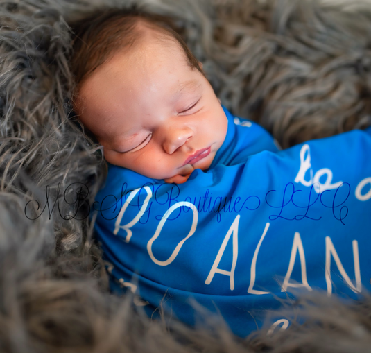 Two Fonts Personalized Swaddles