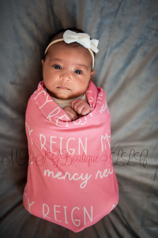 Two Fonts Personalized Swaddles