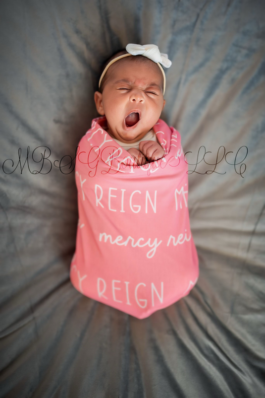 Two Fonts Personalized Swaddles