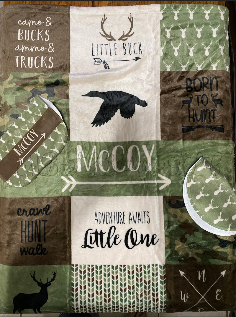 Load image into Gallery viewer, Woodland Personalized Baby Blanket
