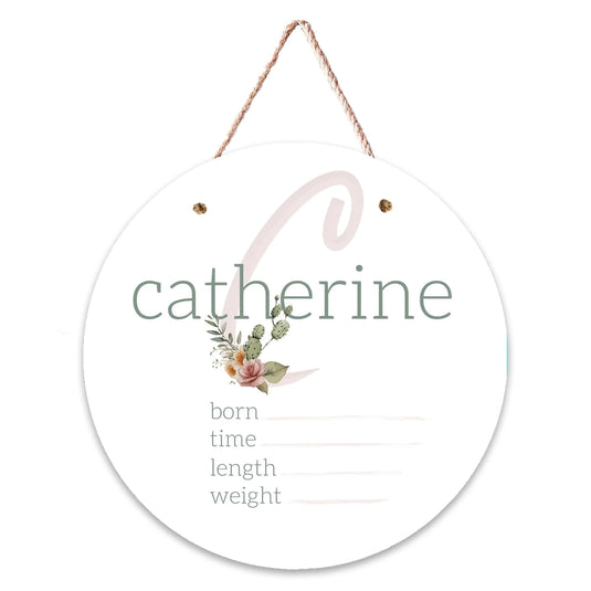 Personalized Birth Stat Wall Hanger, Nursery Décor, Hospital Door Hanger