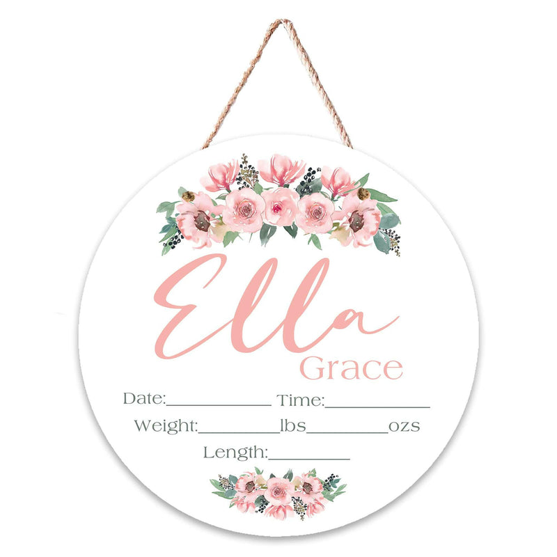 Load image into Gallery viewer, Personalized Birth Stat Wall Hanger, Nursery Décor, Hospital Door Hanger
