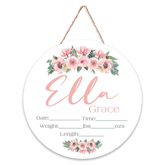 Personalized Birth Stat Wall Hanger, Nursery Décor, Hospital Door Hanger