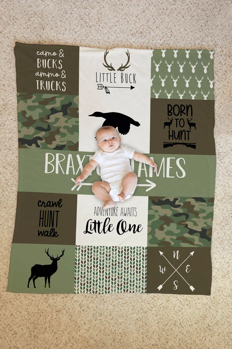 Load image into Gallery viewer, Woodland Personalized Baby Blanket
