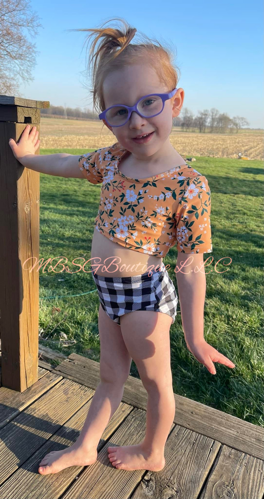 Yellow Floral Bathing suit