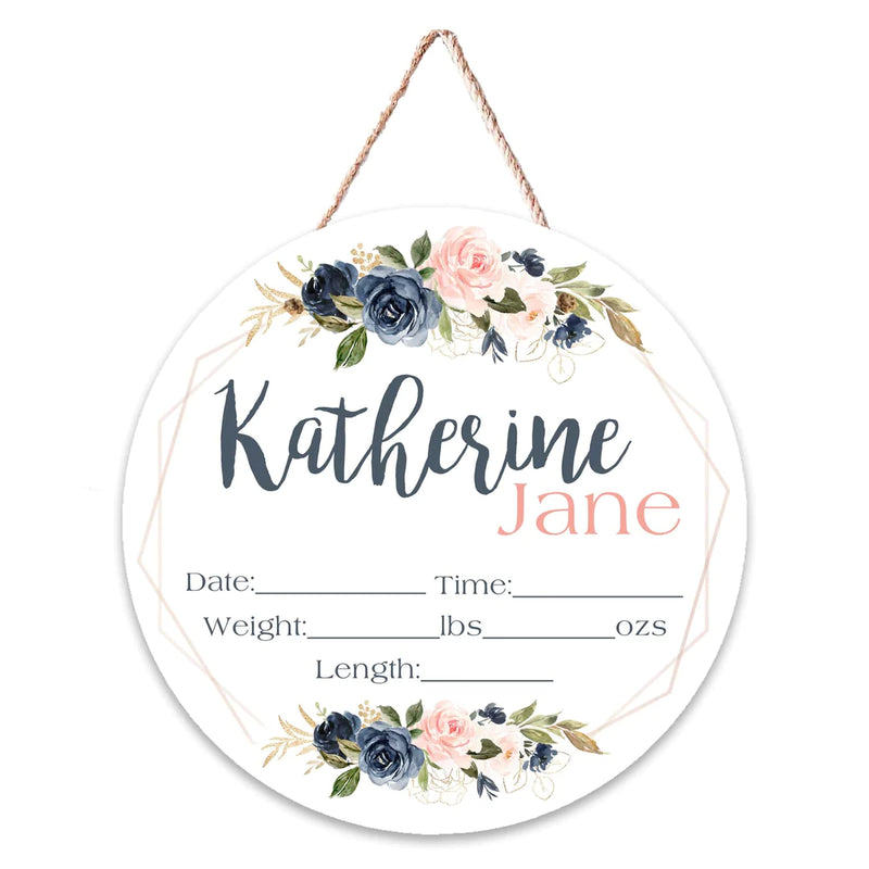 Load image into Gallery viewer, Personalized Birth Stat Wall Hanger, Nursery Décor, Hospital Door Hanger
