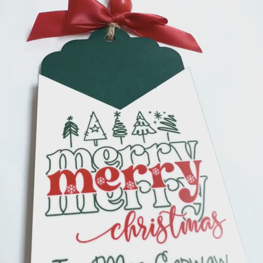 Merry Merry Merry Christmas Personalized Gift Card hold & Ornament