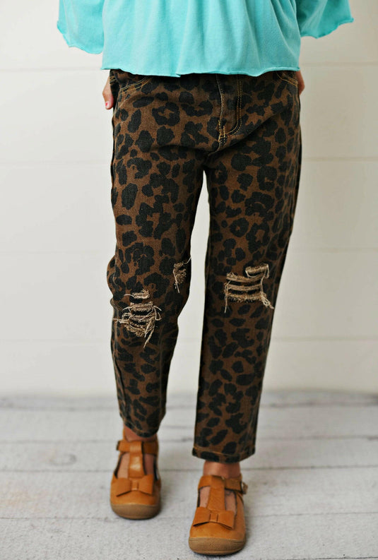 Teal Leopard Denim Set