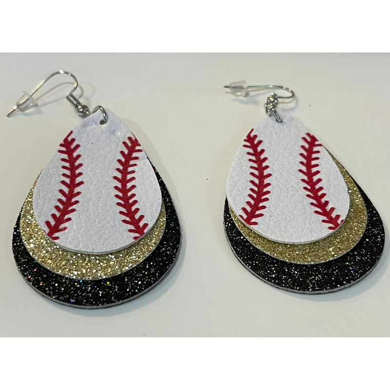 Load image into Gallery viewer, Softball/baseball faux earrings
