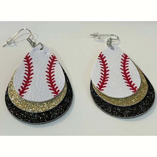 Softball/baseball faux earrings