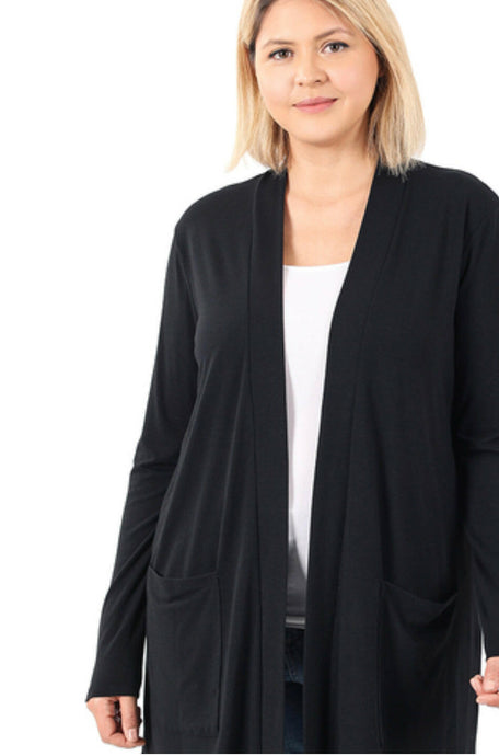 SLOUCHY POCKET OPEN CARDIGAN