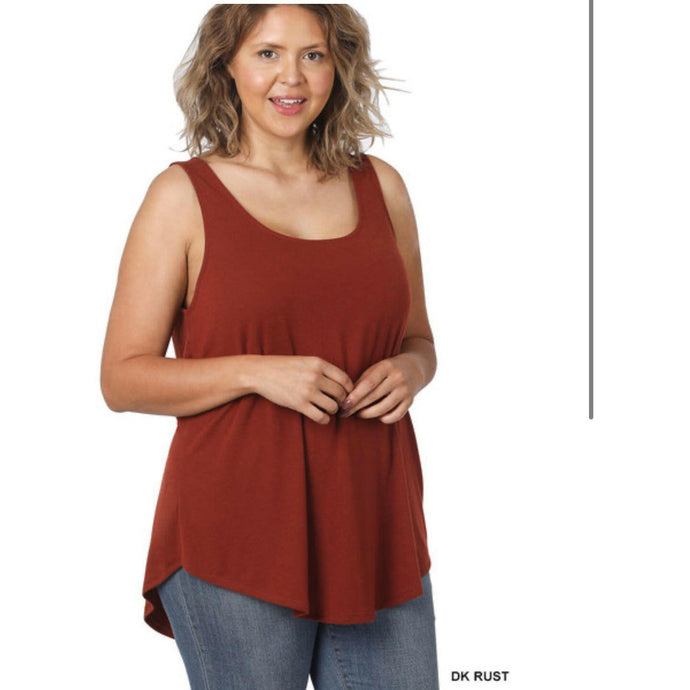 SLEEVELESS ROUND NECK ROUND HEM TOP